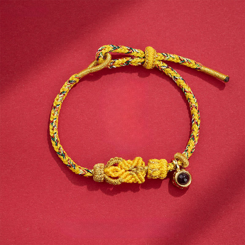 Fortune Jewel String Projection Stone Hand-woven Buddha Knots Connection Bracelet - Fortune Jewel