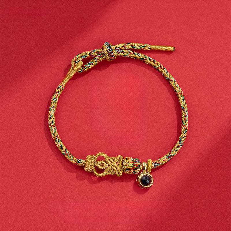 Fortune Jewel String Projection Stone Hand-woven Buddha Knots Connection Bracelet - Fortune Jewel