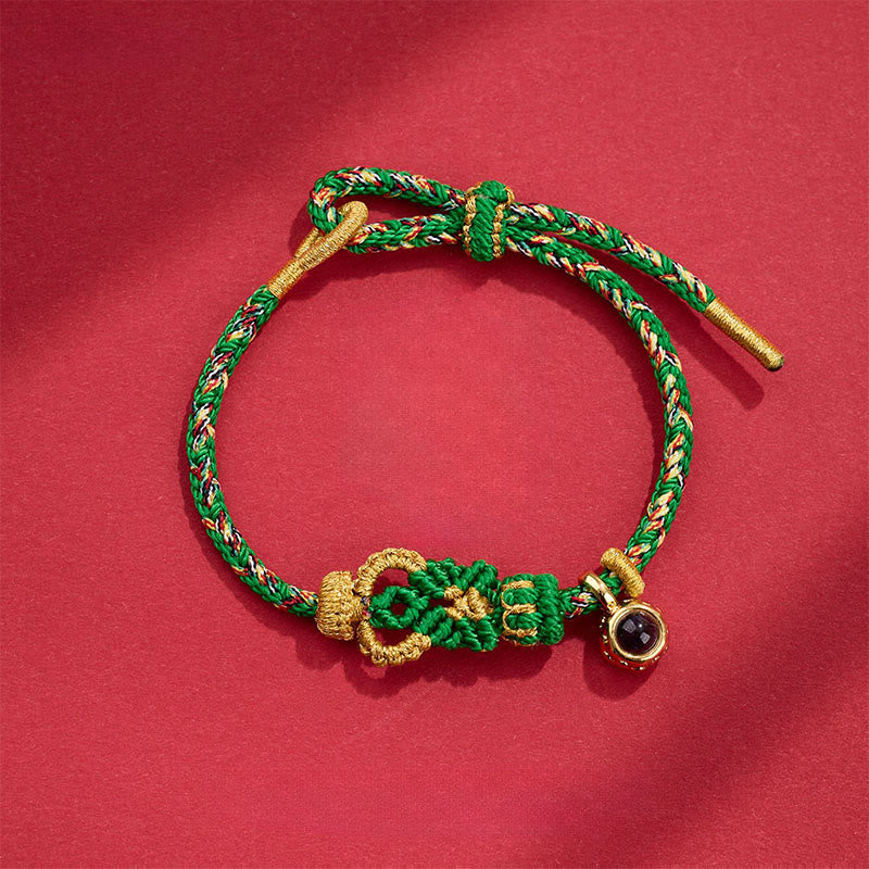 Fortune Jewel String Projection Stone Hand-woven Buddha Knots Connection Bracelet - Fortune Jewel