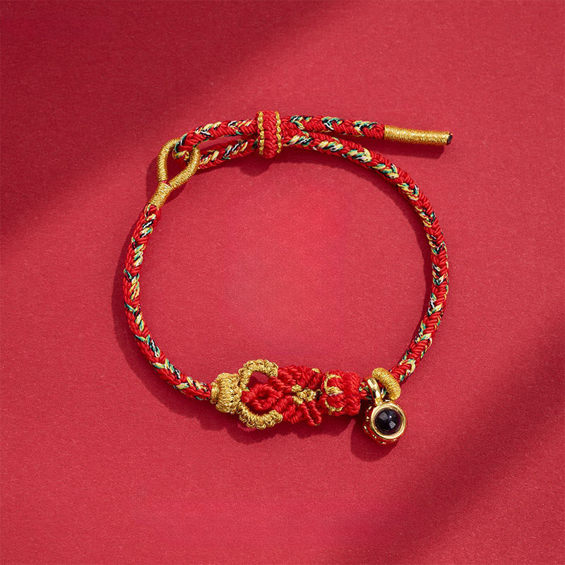 Fortune Jewel String Projection Stone Hand-woven Buddha Knots Connection Bracelet - Fortune Jewel
