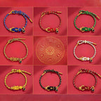 Fortune Jewel String Projection Stone Hand-woven Buddha Knots Connection Bracelet - Fortune Jewel