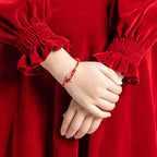 Fortune Jewel White Chalcedony Peace Buckle Braided Connection Bracelet - Fortune Jewel