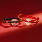 Fortune Jewel White Chalcedony Peace Buckle Braided Connection Bracelet - Fortune Jewel
