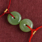 Fortune Jewel Natural Hetian Jade Peace Buckle String Abundance Bracelet Anklet - Fortune Jewel