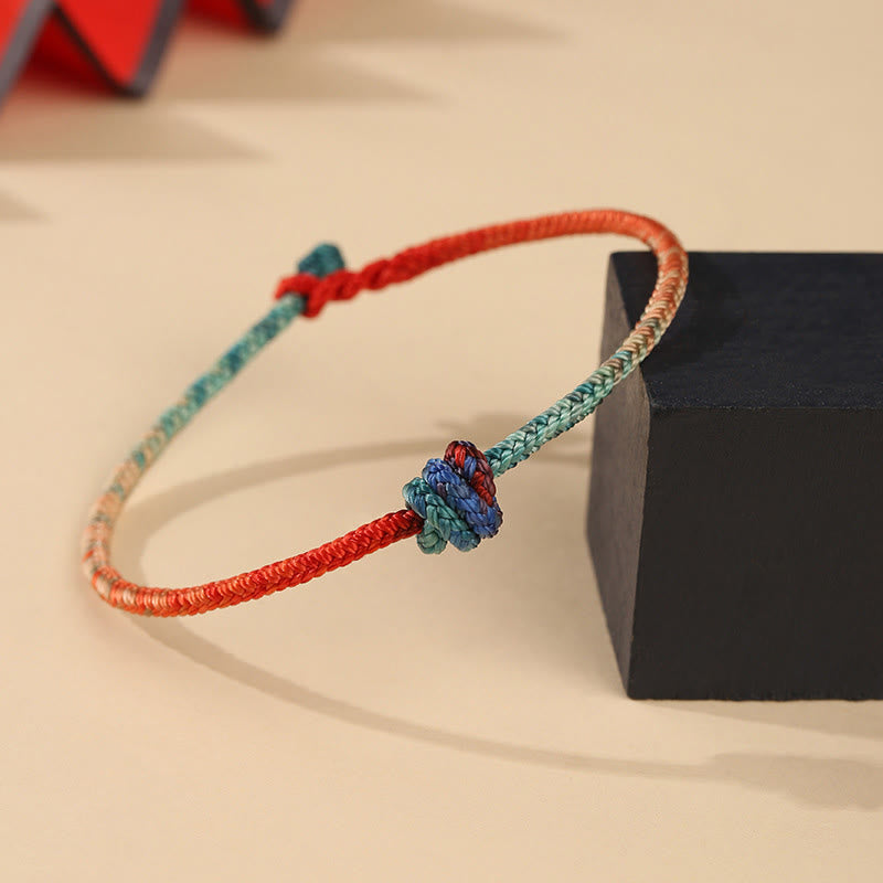 Fortune Jewel Colored String Hand-woven Knots Strength Bracelet - Fortune Jewel