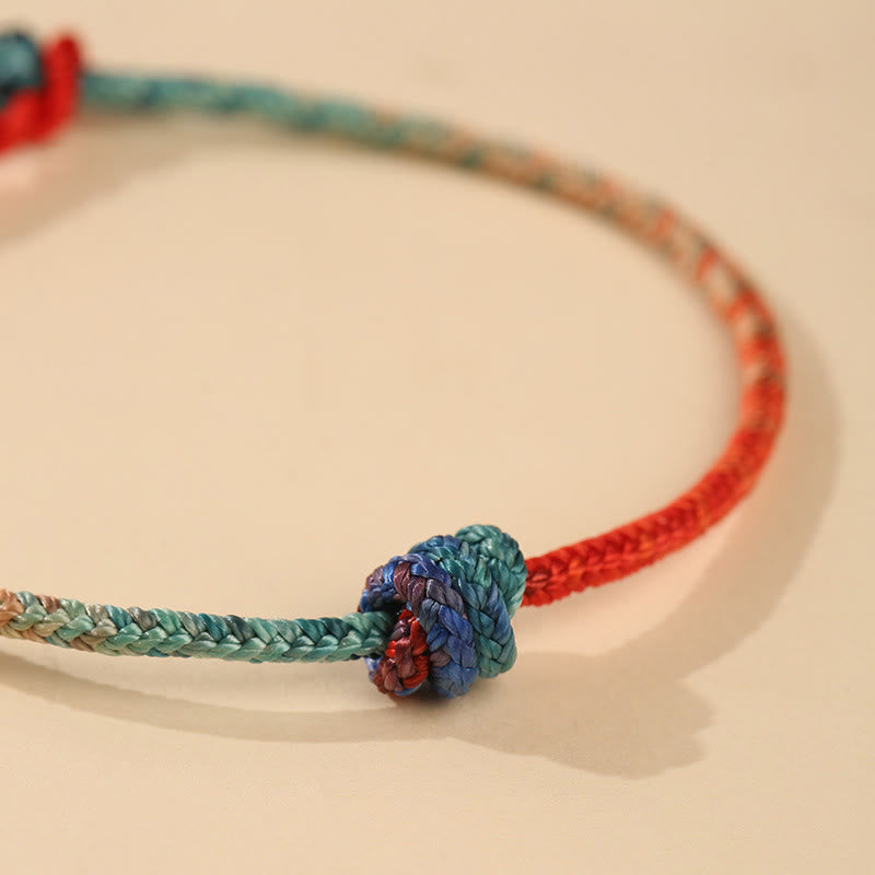 Fortune Jewel Colored String Hand-woven Knots Strength Bracelet - Fortune Jewel