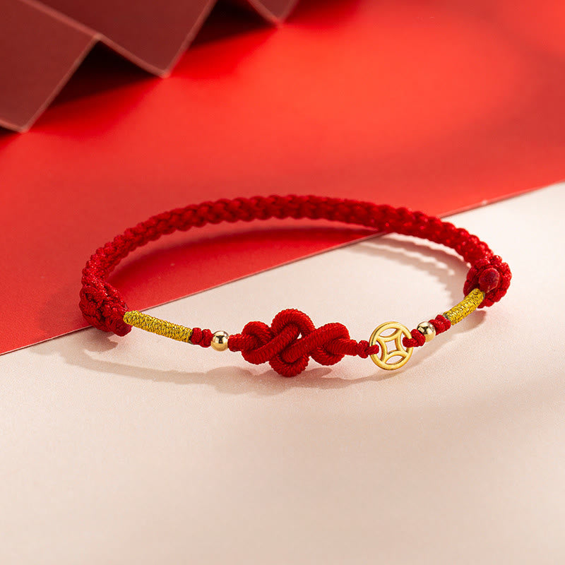 Fortune Jewel Ruyi Knot Copper Coin Braided Protection Bracelet - Fortune Jewel