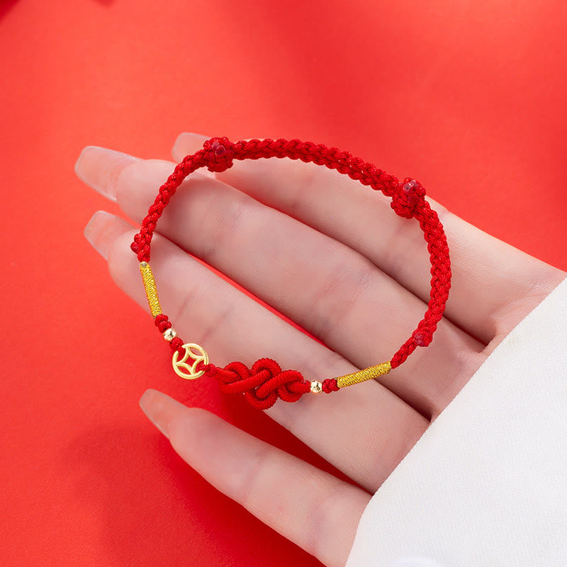 Fortune Jewel Ruyi Knot Copper Coin Braided Protection Bracelet - Fortune Jewel