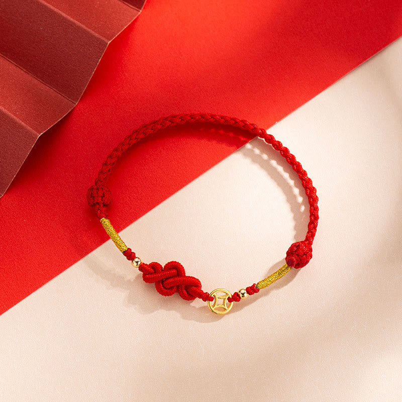 Fortune Jewel Ruyi Knot Copper Coin Braided Protection Bracelet - Fortune Jewel