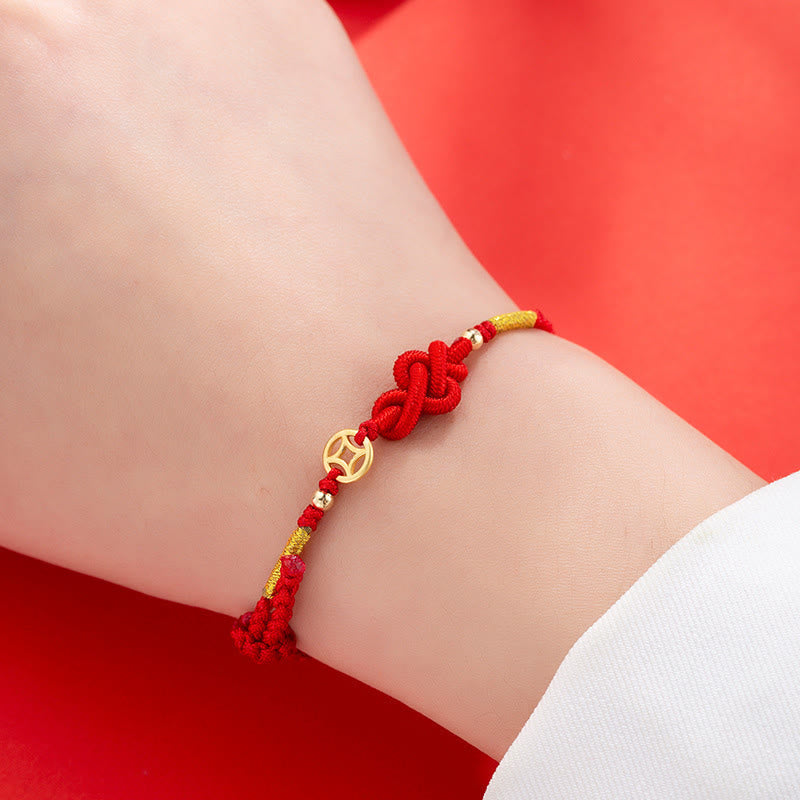 Fortune Jewel Ruyi Knot Copper Coin Braided Protection Bracelet - Fortune Jewel