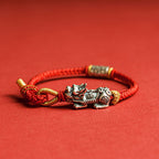 Fortune Jewel 925 Sterling Silver Pixiu Om Mani Padme Hum Protection String Bracelet - Fortune Jewel