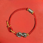 Fortune Jewel 925 Sterling Silver Pixiu Om Mani Padme Hum Protection String Bracelet - Fortune Jewel