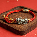 Fortune Jewel 925 Sterling Silver Pixiu Om Mani Padme Hum Protection String Bracelet - Fortune Jewel