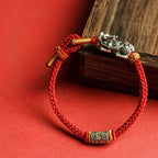 Fortune Jewel 925 Sterling Silver Pixiu Om Mani Padme Hum Protection String Bracelet - Fortune Jewel