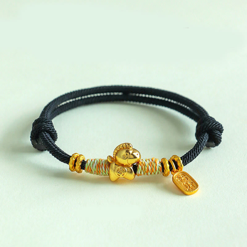 Fortune Jewel Year Of The Horse Red String Black String Lucky Fortune Charm Braided Connection Bracelet - Fortune Jewel