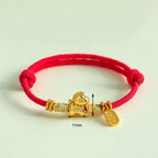 Fortune Jewel Year Of The Horse Red String Black String Lucky Fortune Charm Braided Connection Bracelet - Fortune Jewel