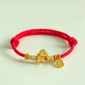 Fortune Jewel Year Of The Horse Red String Black String Lucky Fortune Charm Braided Connection Bracelet - Fortune Jewel