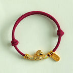 Fortune Jewel Year Of The Horse Red String Black String Lucky Fortune Charm Braided Connection Bracelet - Fortune Jewel