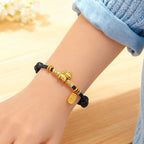Fortune Jewel Year Of The Horse Red String Black String Lucky Fortune Charm Braided Connection Bracelet - Fortune Jewel