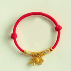 Fortune Jewel Year Of The Horse Flower Charm Red String Connection Handmade Bracelet - Fortune Jewel