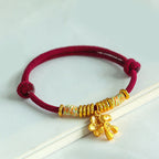 Fortune Jewel Year Of The Horse Flower Charm Red String Connection Handmade Bracelet - Fortune Jewel
