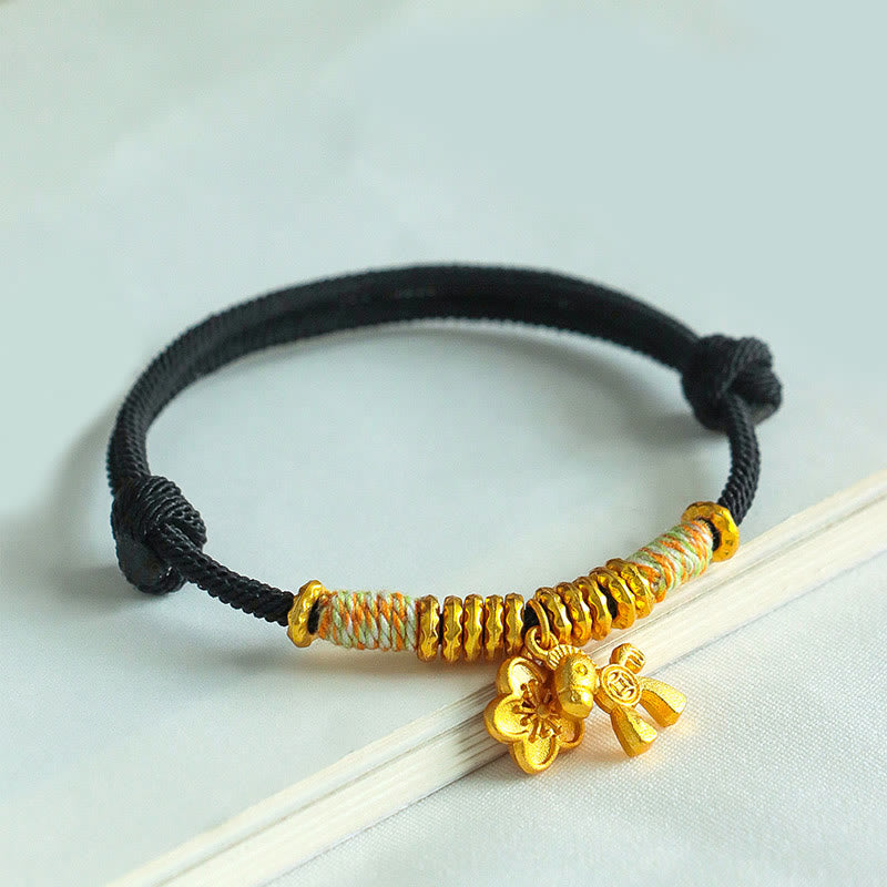 Fortune Jewel Year Of The Horse Flower Charm Red String Connection Handmade Bracelet - Fortune Jewel