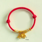Fortune Jewel Year Of The Horse Flower Charm Red String Connection Handmade Bracelet - Fortune Jewel