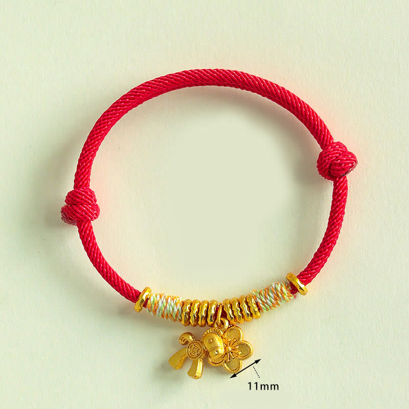 Fortune Jewel Year Of The Horse Flower Charm Red String Connection Handmade Bracelet - Fortune Jewel