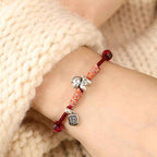 Fortune Jewel 999 Sterling Silver Year Of The Horse Fu Character Charm String Braided Luck Bracelet