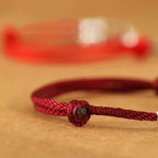 Fortune Jewel 999 Sterling Silver Year Of The Horse Fu Character Charm String Braided Luck Bracelet