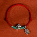 Fortune Jewel 999 Sterling Silver Year Of The Horse 925 Sterling Silver Peace And Joy Charm String Braided Luck Bracelet Anklet - Fortune Jewel