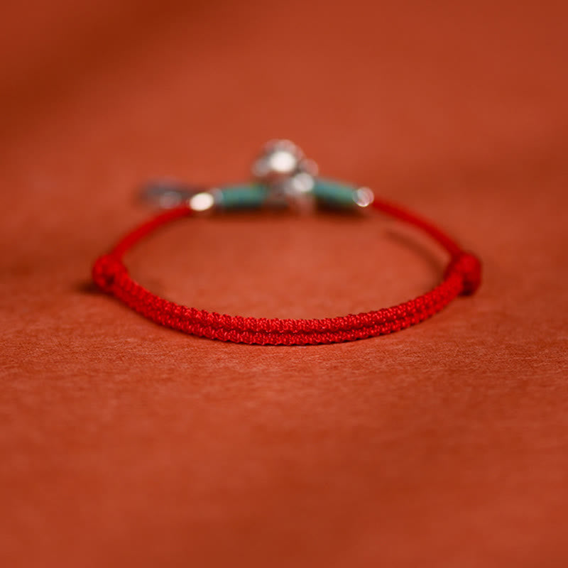 Fortune Jewel 999 Sterling Silver Year Of The Horse 925 Sterling Silver Peace And Joy Charm String Braided Luck Bracelet Anklet - Fortune Jewel
