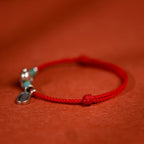 Fortune Jewel 999 Sterling Silver Year Of The Horse 925 Sterling Silver Peace And Joy Charm String Braided Luck Bracelet Anklet - Fortune Jewel