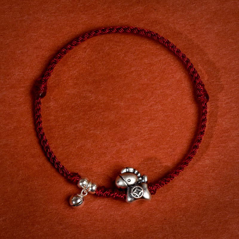 Fortune Jewel 999 Sterling Silver Year Of The Horse 925 Sterling Silver Bell String Luck Child Adult Bracelet Anklet - Fortune Jewel