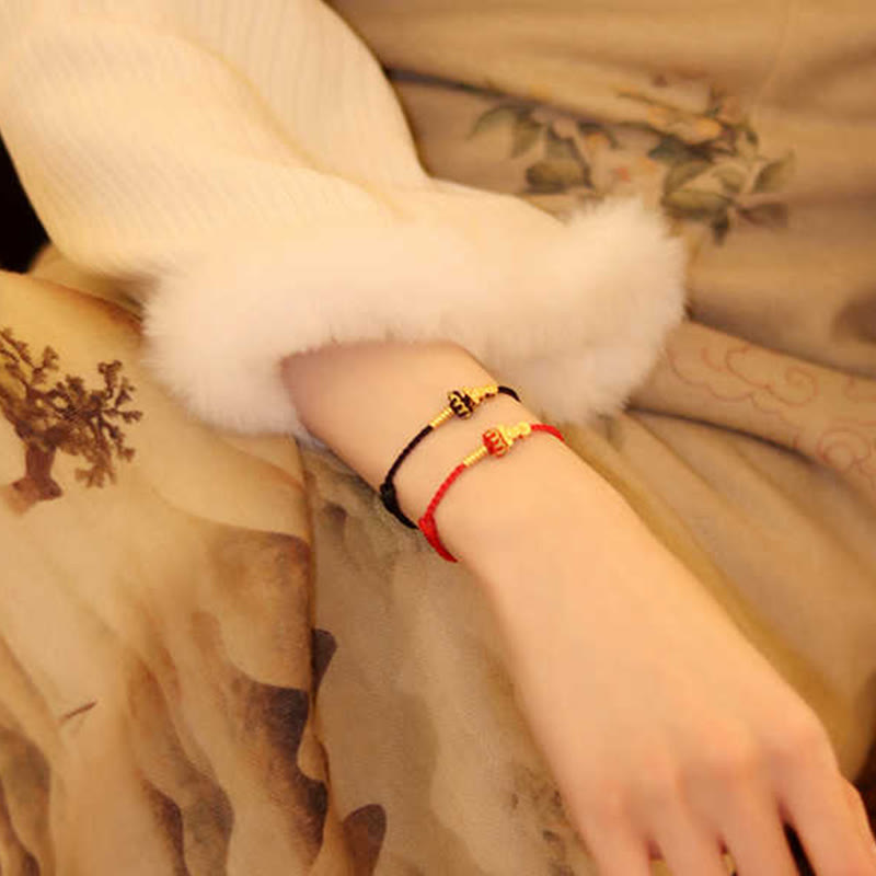 Fortune Jewel Formless Buddha Lotus Knot Red String Protection Braided Bracelet - Fortune Jewel