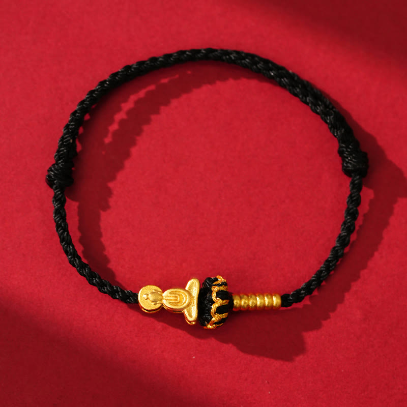 Fortune Jewel Formless Buddha Lotus Knot Red String Protection Braided Bracelet - Fortune Jewel