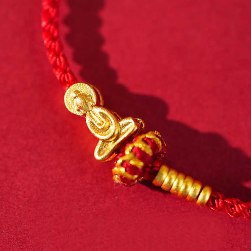 Fortune Jewel Formless Buddha Lotus Knot Red String Protection Braided Bracelet - Fortune Jewel