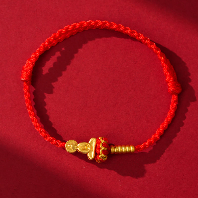 Fortune Jewel Formless Buddha Lotus Knot Red String Protection Braided Bracelet - Fortune Jewel