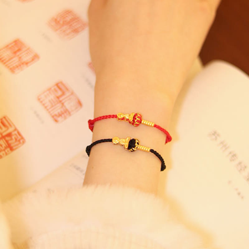 Fortune Jewel Formless Buddha Lotus Knot Red String Protection Braided Bracelet - Fortune Jewel