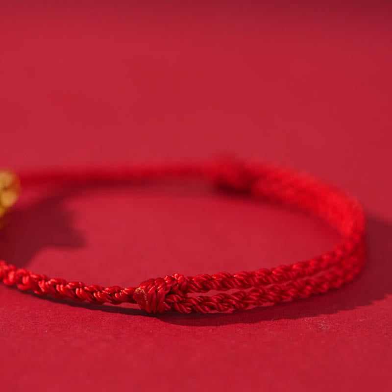 Fortune Jewel Formless Buddha Lotus Knot Red String Protection Braided Bracelet - Fortune Jewel
