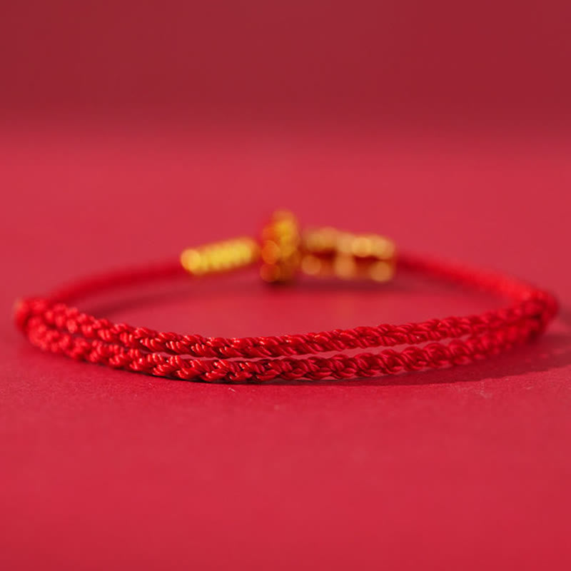 Fortune Jewel Formless Buddha Lotus Knot Red String Protection Braided Bracelet - Fortune Jewel