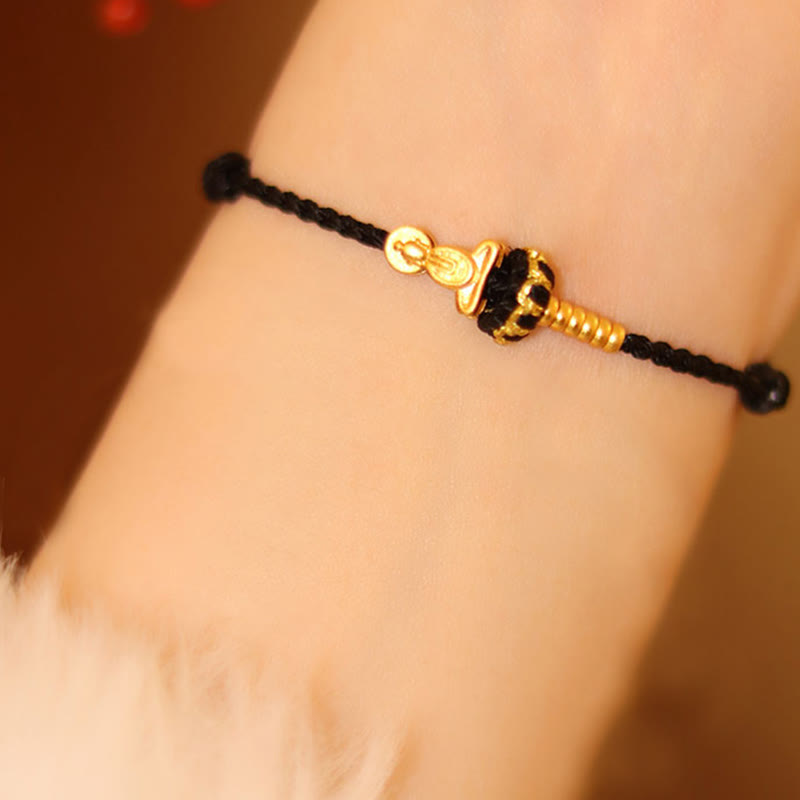 Fortune Jewel Formless Buddha Lotus Knot Red String Protection Braided Bracelet - Fortune Jewel