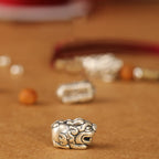 Fortune Jewel 999 Sterling Silver Pixiu Charm Peach Wood Bead Handmade String Braided Luck Bracelet Anklet - Fortune Jewel