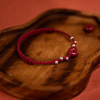 Fortune Jewel Cinnabar Peace Buckle Handmade String Adjustable Blessing Bracelet Anklet - Fortune Jewel