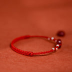 Fortune Jewel Cinnabar Peace Buckle Handmade String Adjustable Blessing Bracelet Anklet - Fortune Jewel
