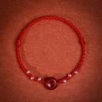 Fortune Jewel Cinnabar Peace Buckle Handmade String Adjustable Blessing Bracelet Anklet - Fortune Jewel