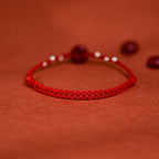 Fortune Jewel Cinnabar Peace Buckle Handmade String Adjustable Blessing Bracelet Anklet - Fortune Jewel