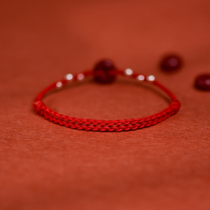 Fortune Jewel Cinnabar Peace Buckle Handmade String Adjustable Blessing Bracelet Anklet - Fortune Jewel