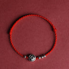 Fortune Jewel 999 Sterling Silver Copper Coin Charm Handmade String Strength Bracelet Anklet - Fortune Jewel
