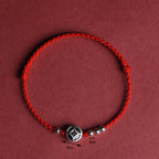 Fortune Jewel 999 Sterling Silver Copper Coin Charm Handmade String Strength Bracelet Anklet - Fortune Jewel